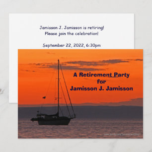 Bateau à voile sur invitation de la fête de retrai