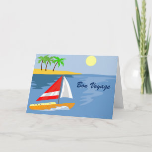 BATEAU À VOILE SUR LA CARTE VOYAGE DE BON ISLAND