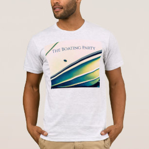 Bateau Abstrait en T-Shirt Bleu