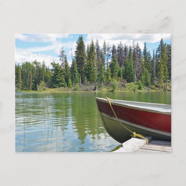 Bateau attaché à quai sur la carte postale du lac (Devant)
