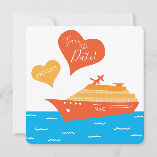 Bateau de croisière Enregistrer la carte de date d (Devant)