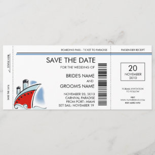 Bateau de croisière Enregistrer la date Invitation