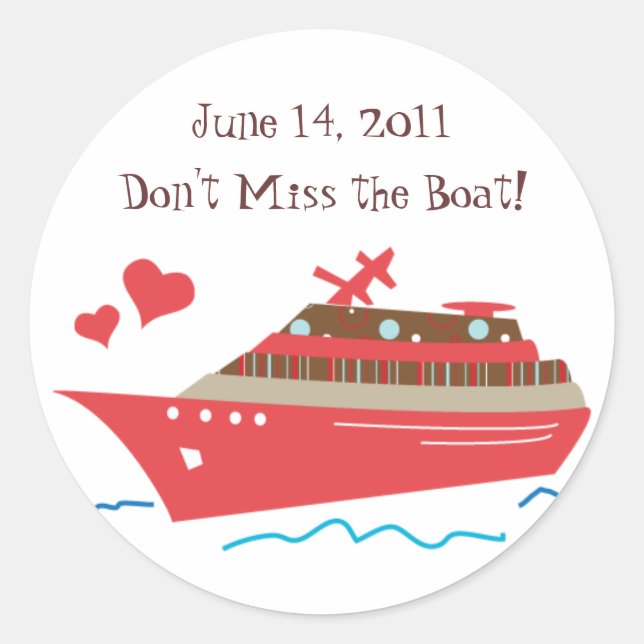 Bateau de croisière Enregistrer les stickers Date (Devant)
