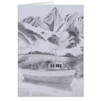 Bateau de pêche norvégien (crayon)
