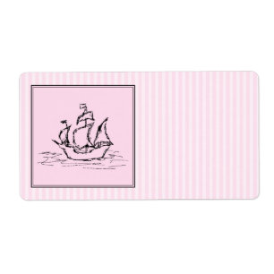 Bateau de pirate. Noir et rose