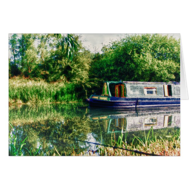 Bateau étroit sur la carte River Nene (Devant Horizontal)