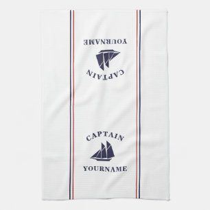 Bateau nautique Capitaine Votre Nom Serviettes de 