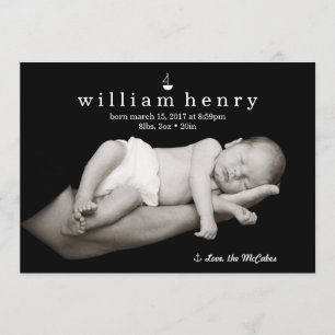 Bateau nautique et Faire-part de naissance d'Ancre