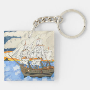 Bateau pirate en mer Porte - clé