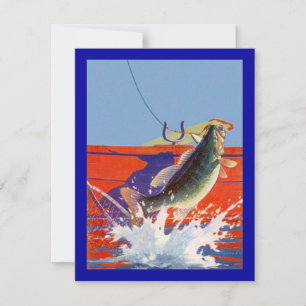 BATEAU ROUGE AVEC POISSON SUR ~ INVITATION À LA RE