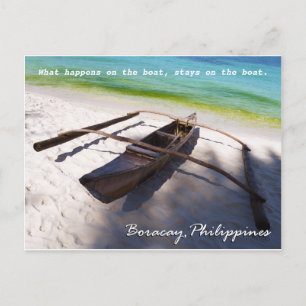 Bateau sur la plage Boracay Philippines Carte post