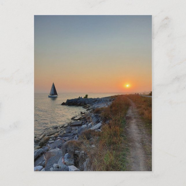 Bateau sur le lac Ontario pendant la carte Sunset (Devant)