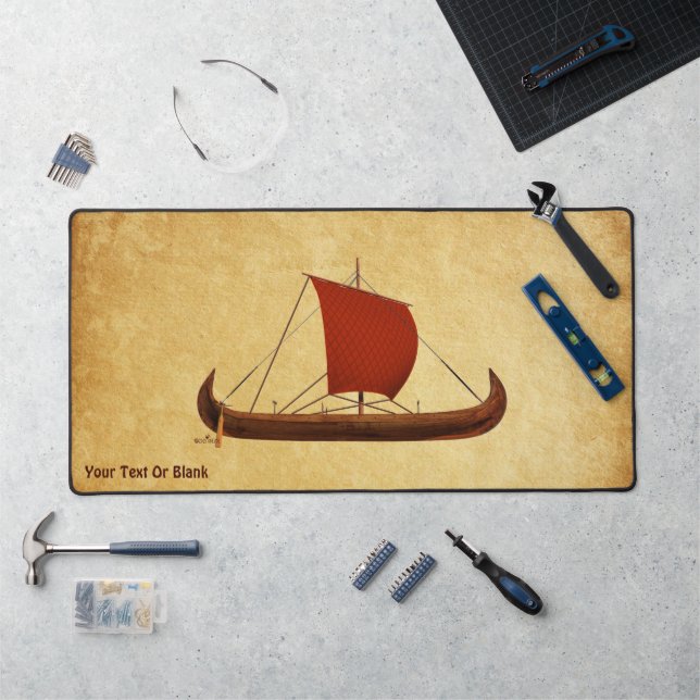 Bateau viking à voile rouge II (Poste de travail)