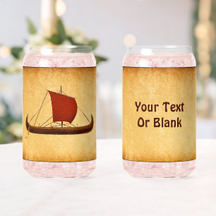 Bateau viking à voile rouge II