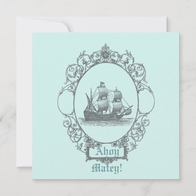Bateau vintage Pirate Anniversaire Fête Invitation (Devant)