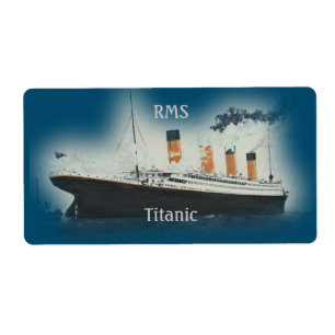 Bateau Vintage Titanic Bleu foncé Mer Blanc Star L