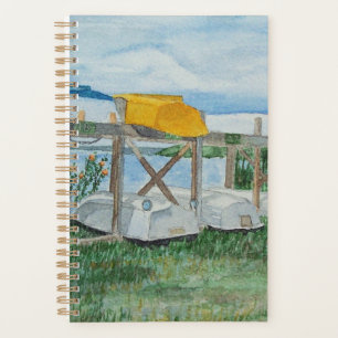 Bateaux à rames d'été Aquarelle