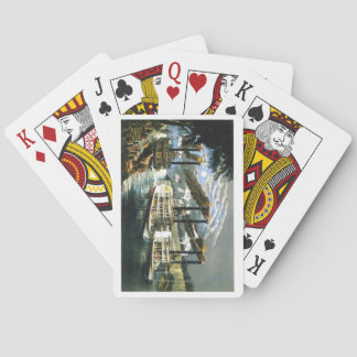 Bateaux à vapeur sur les cartes de jeu du
