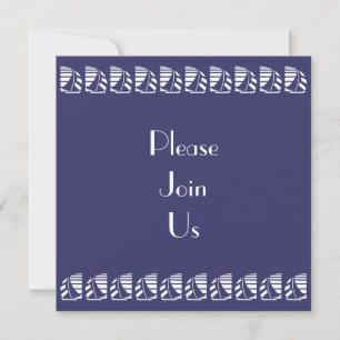Bateaux à voile Bleu Blanc Nautique Invitations pe