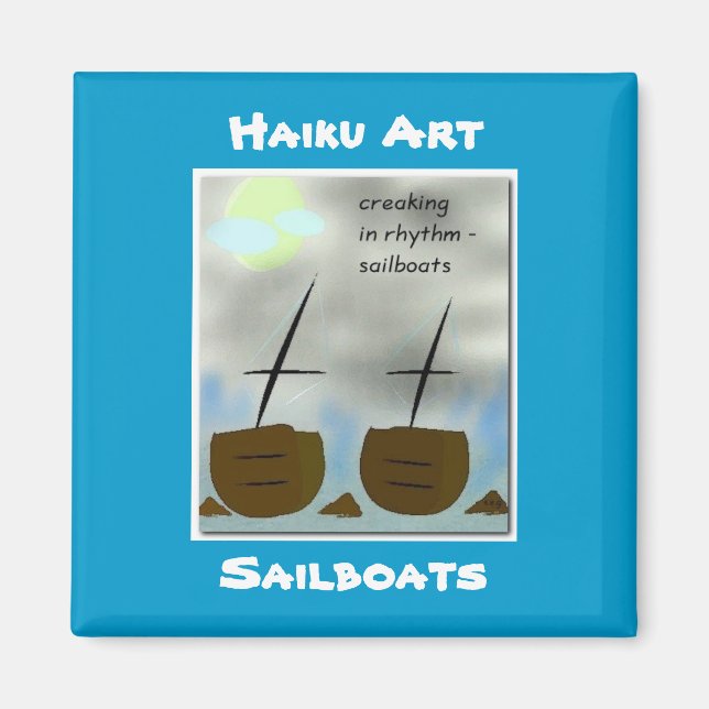Bateaux à voile Haiku Art Magnet (Devant)