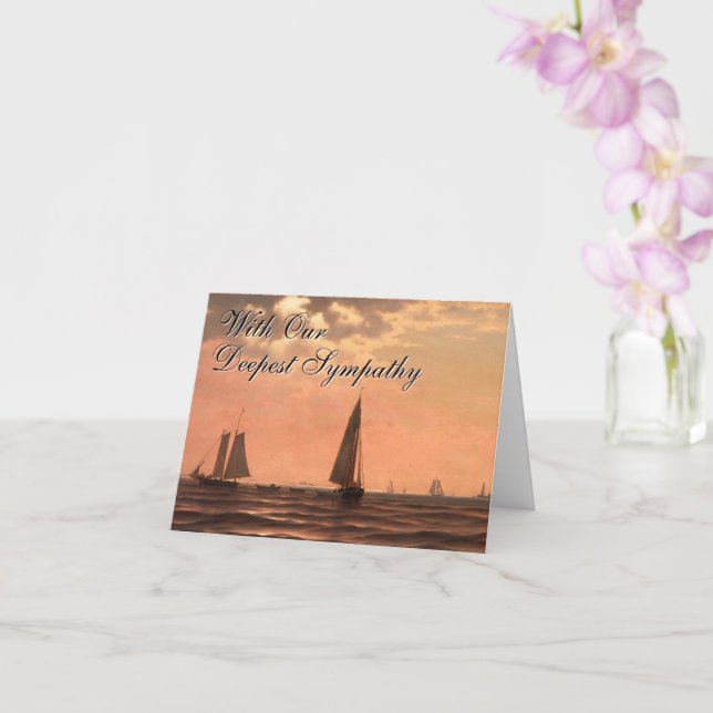 Bateaux à voile sur carte de sympathie nautique (Orchidée)