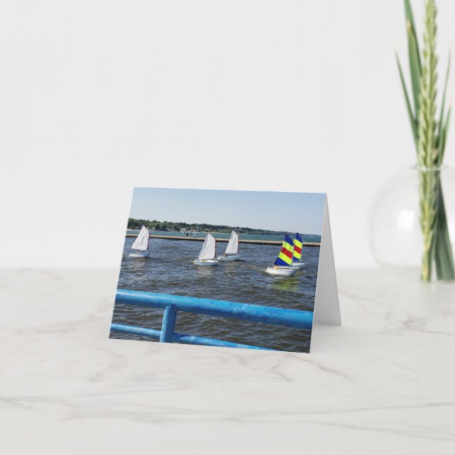 Bateaux à voile sur le lac Michigan carte blanche (Devant)