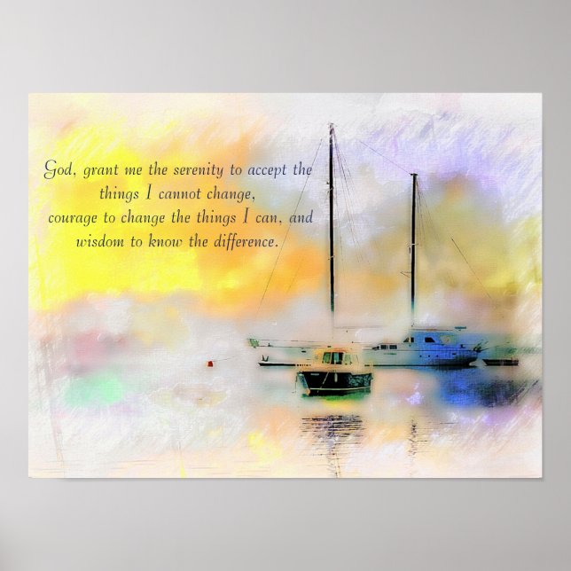 bateaux au coucher du soleil poster de prière de s (Devant)
