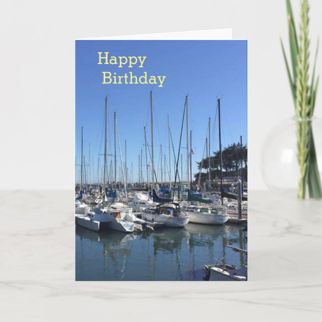 Bateaux dans la carte de voeux de joyeux (Devant)