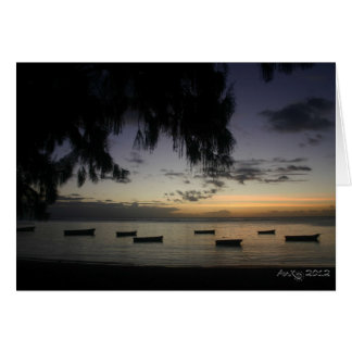 Bateaux de pêche au coucher du soleil