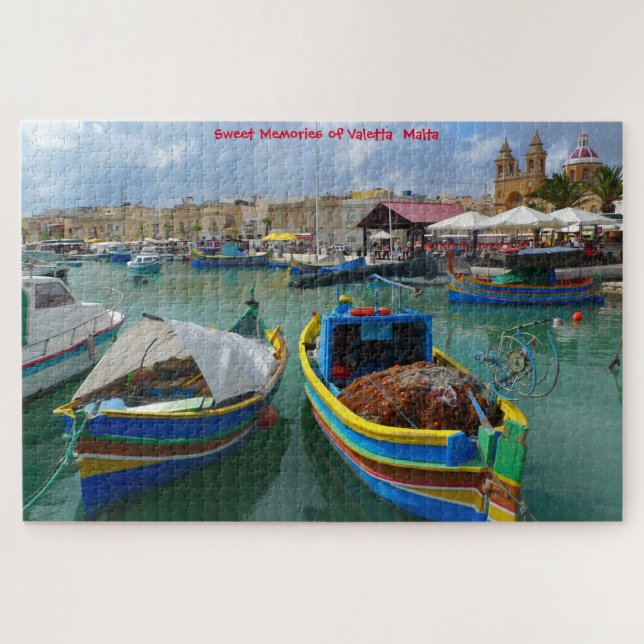 Bateaux de pêche de Malte. Jigsaw Puzzle (Horizontal)