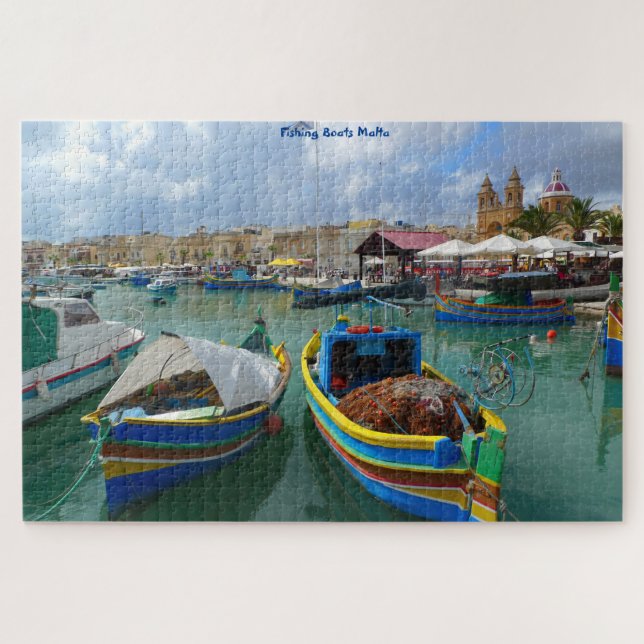 Bateaux de pêche de Malte. Jigsaw Puzzle (Horizontal)