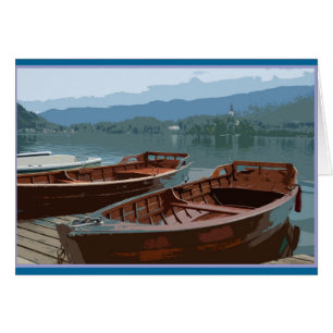 Bateaux en bois sur le lac Bled, Slovénie
