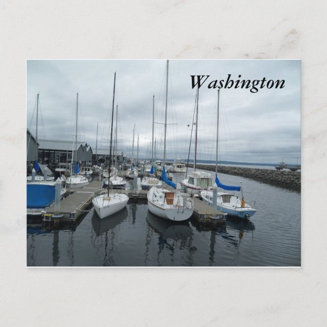 Bateaux en carte postale de l'état de Washington (Devant)