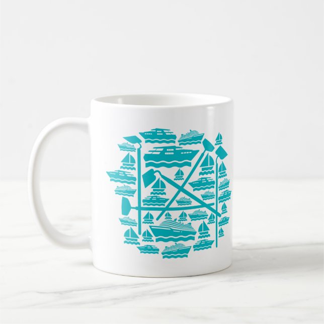 Bateaux et cuirs Mug à café à deux tons (Gauche)