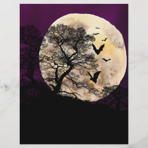 Bateaux et lune Halloween papier à papier pour le 