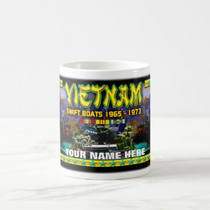 Bateaux rapides du Vietnam, votre nom, tasse de