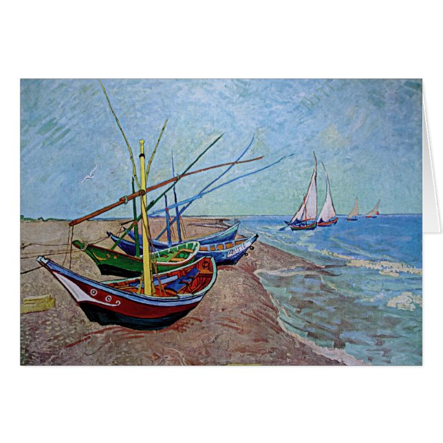 "Bateaux sur la plage chez Saintes-Maries" par Van (Devant horizontal)