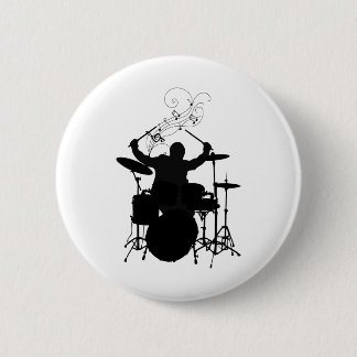 Bateria Silueta con Notas 2 Inch Round Button