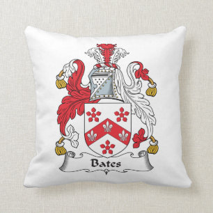 Bates Family Crest Throw Pillow