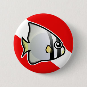 Batfish Dive Flag 2 Inch Round Button