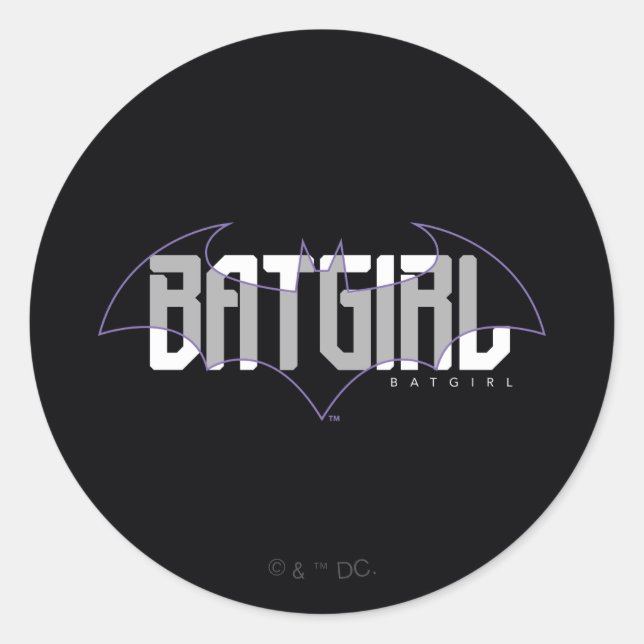 Batgirl Hi-Tech Name Graphic Classic Round Sticker (Front)