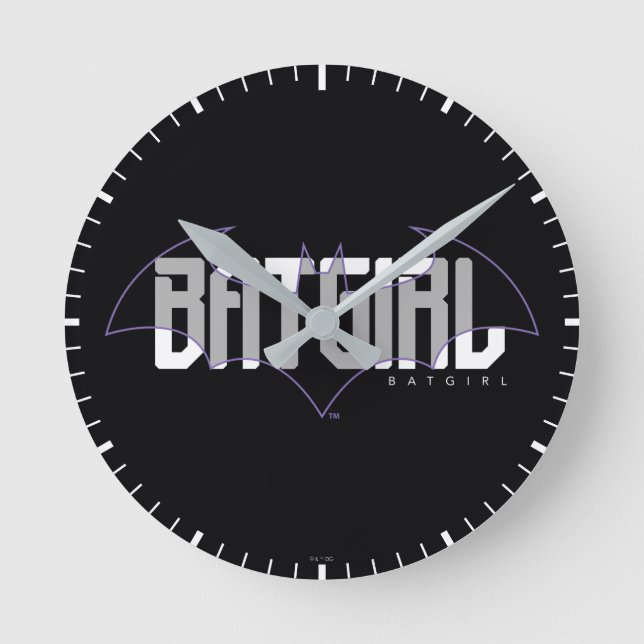 Batgirl Hi-Tech Name Graphic Round Clock (Front)