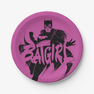 Batgirl Ink Brush Name Paper Plate