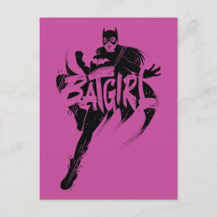 Batgirl Ink Brush Name Postcard