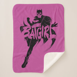 Batgirl Ink Brush Name Sherpa Blanket