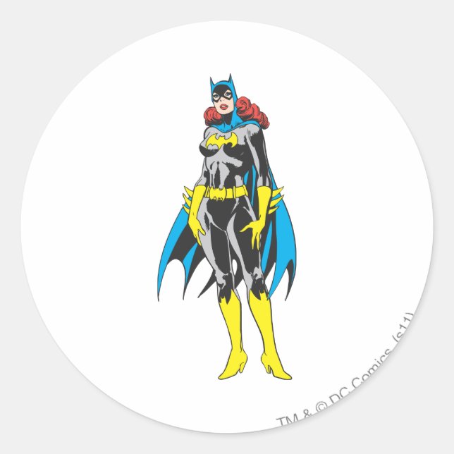 Batgirl Stands Classic Round Sticker (Front)