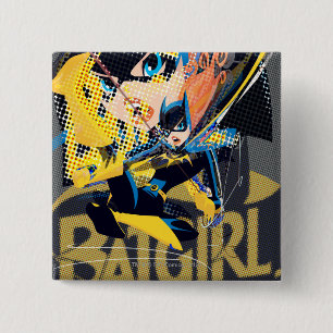 Batgirl Swinging Kick 2 Inch Square Button