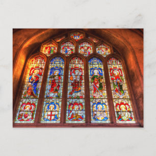 Bath Abbey Stained Glass Window Postcard