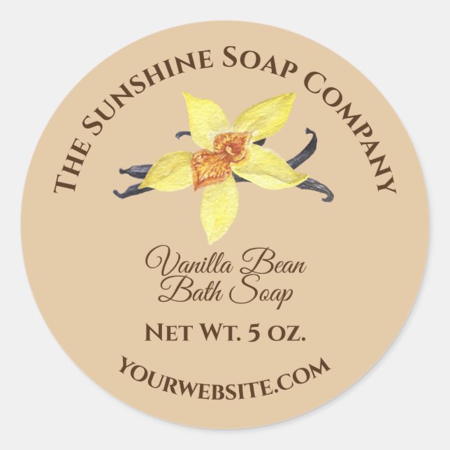 Bath and Body Product Label - vanilla - circle1 (Front)
