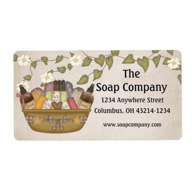 Bath & Body Gift Basket Return Address Labels (Front)